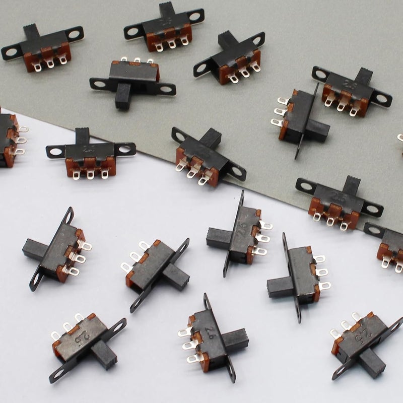 Jersvimc 100Pcs 5mm Micro Switches Mini Silde Switch - 1p2t 2 Position, SPDT Switch High Knob Vertical Toggle Switches for Breadboard(SS12F15) - Image 4